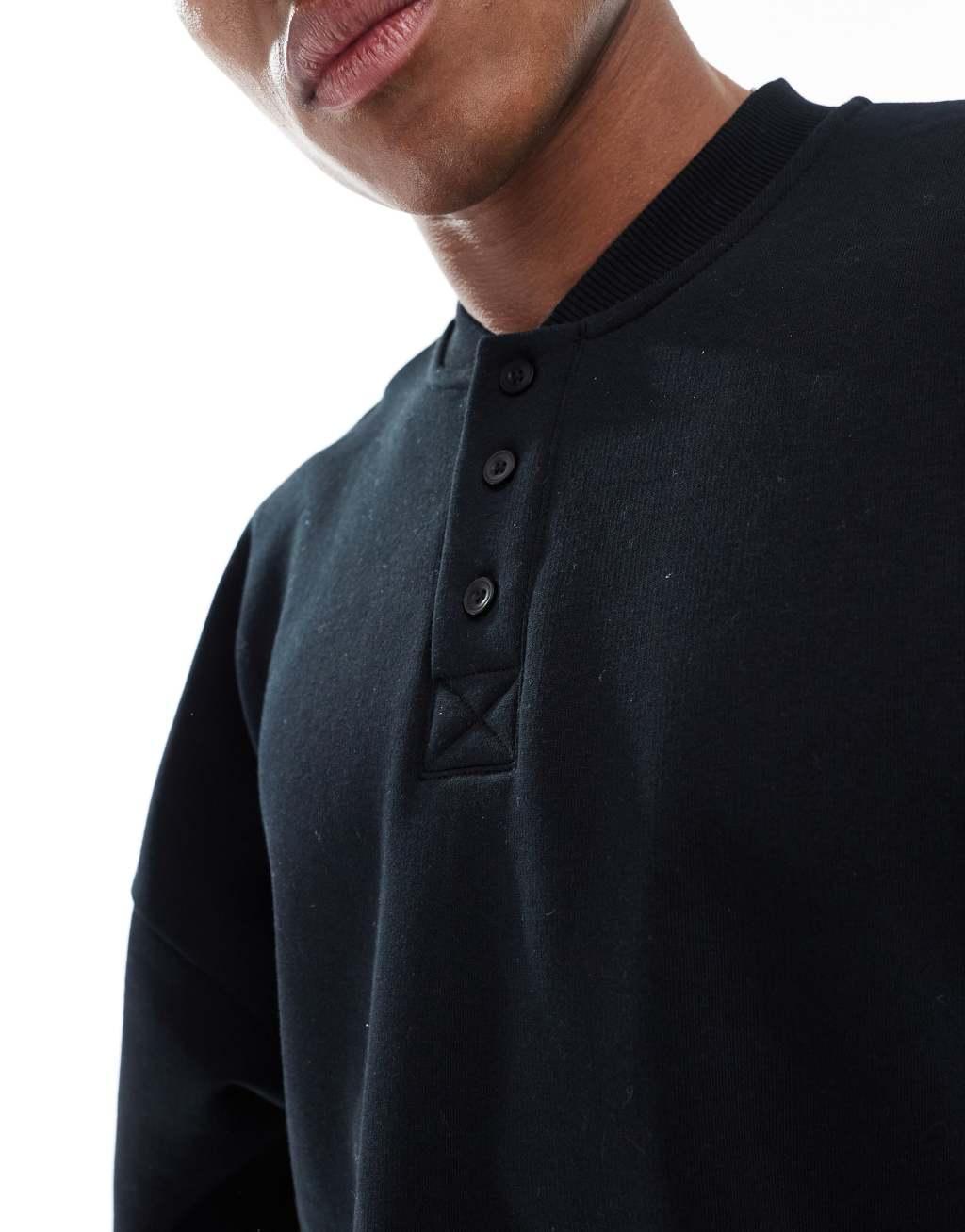 ASOS DESIGN extreme oversized sweatshirt in black Product Image