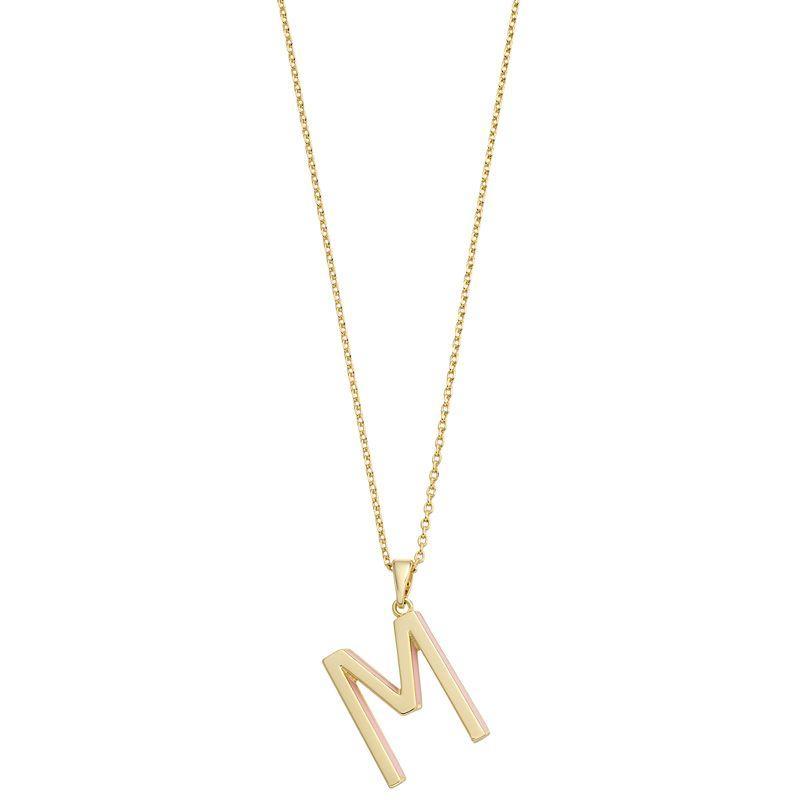 City Luxe Gold Tone Initial Charm Pendant Necklace, Women's, Size: 18", Gold Tone E Product Image