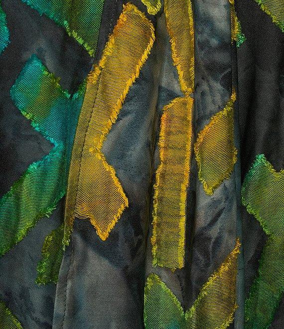 Calessa Burnout Knit Tie-Dye Long Sleeve Open-Front Cardigan Product Image
