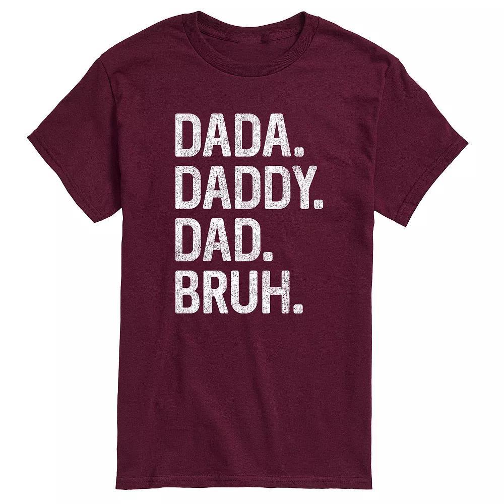 Men's Dada Daddy Dad Bruh Graphic Tee, Size: Small, Red Product Image