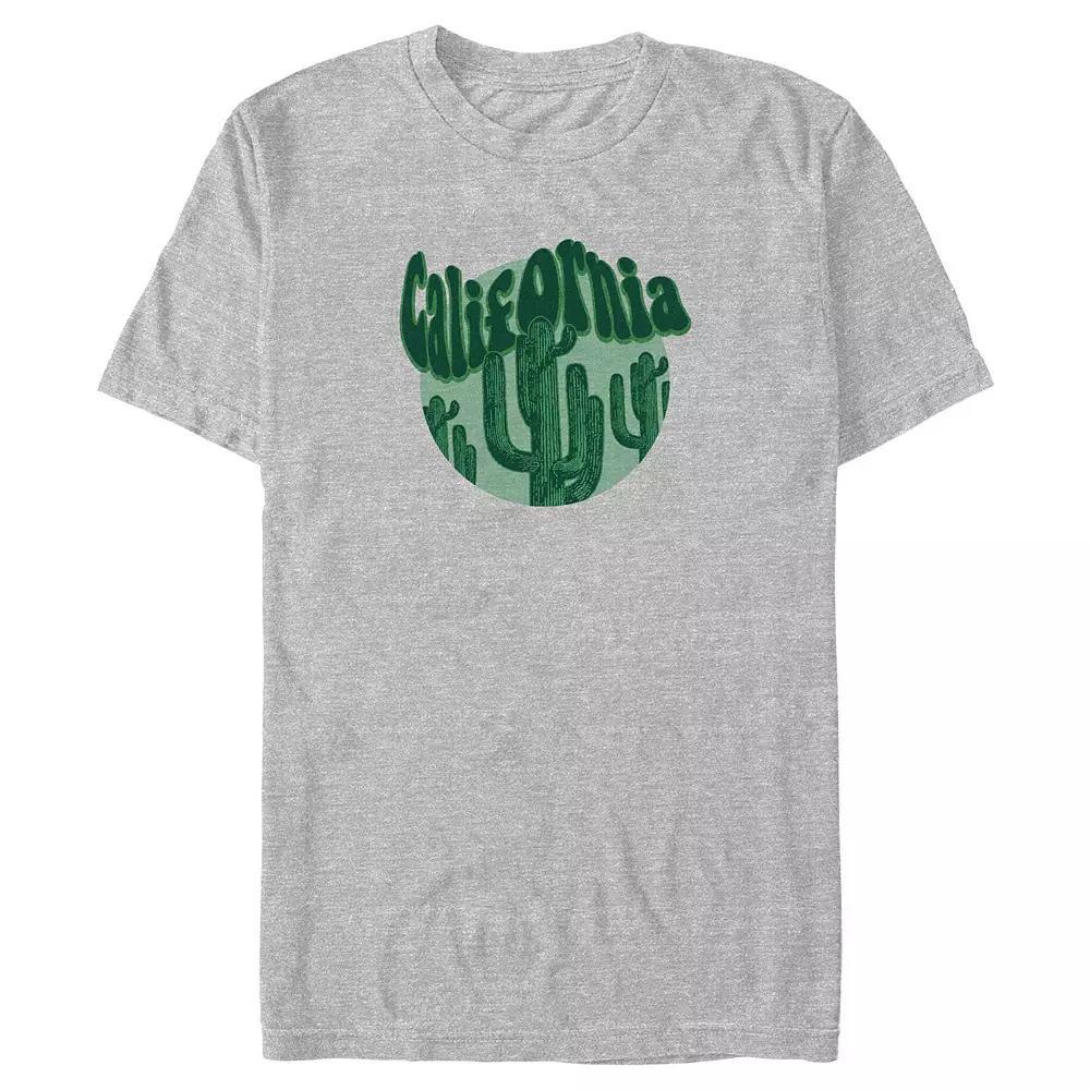 Big & Tall California Cactuses Graphic Tee, Men's, Size: XXL Tall, Athletic Grey Product Image