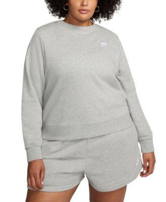 Plus Size Nike Club Fleece Crewneck Sweatshirt, Women's, Size: 3XL, Birch Grey Product Image