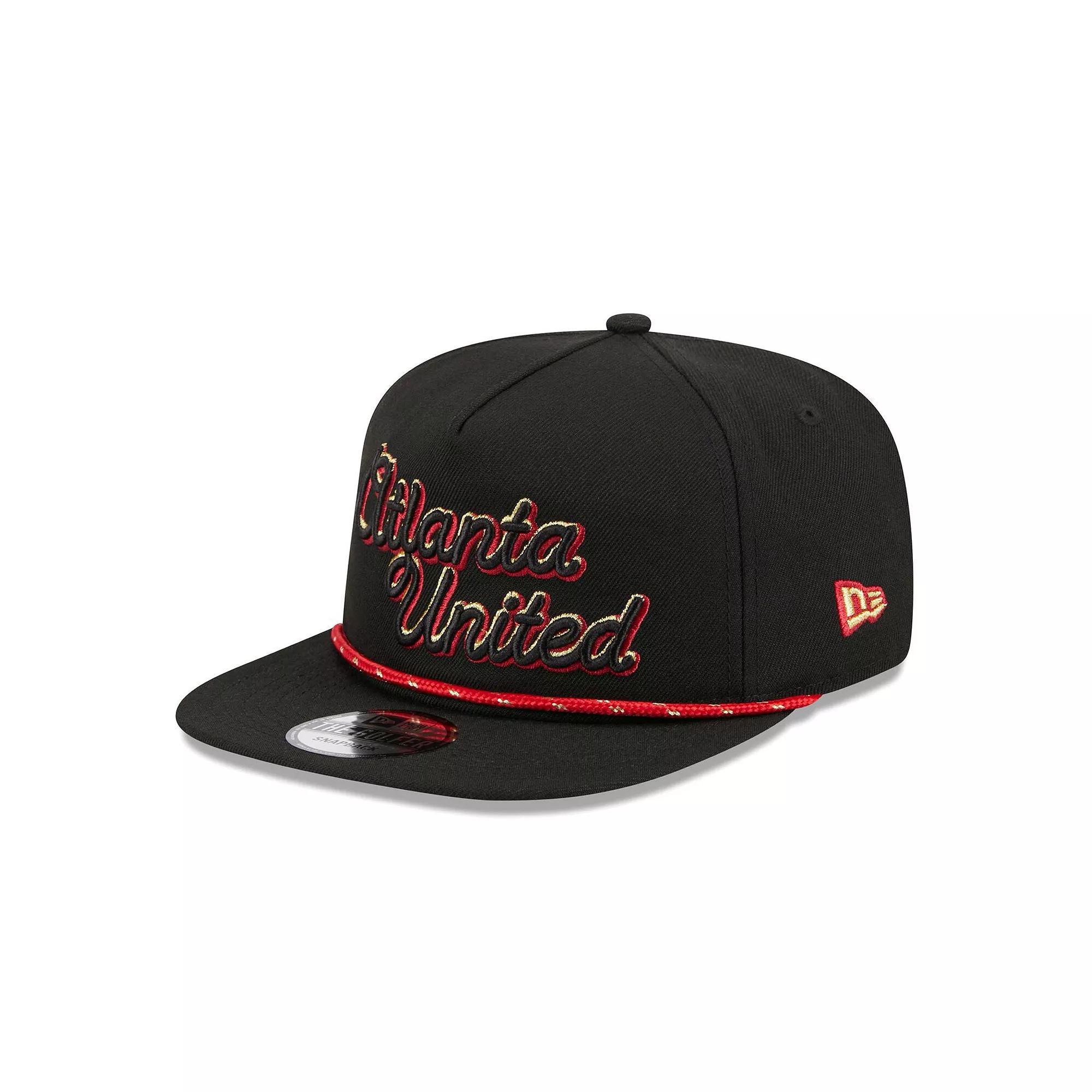 Men's New Era  Black Atlanta United FC Script Golfer Adjustable Hat, Atu Black Product Image