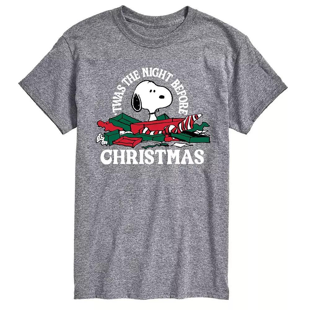 Men's Peanuts 'Twas The Night Before Christmas Tee, Size: XL, Gray Product Image