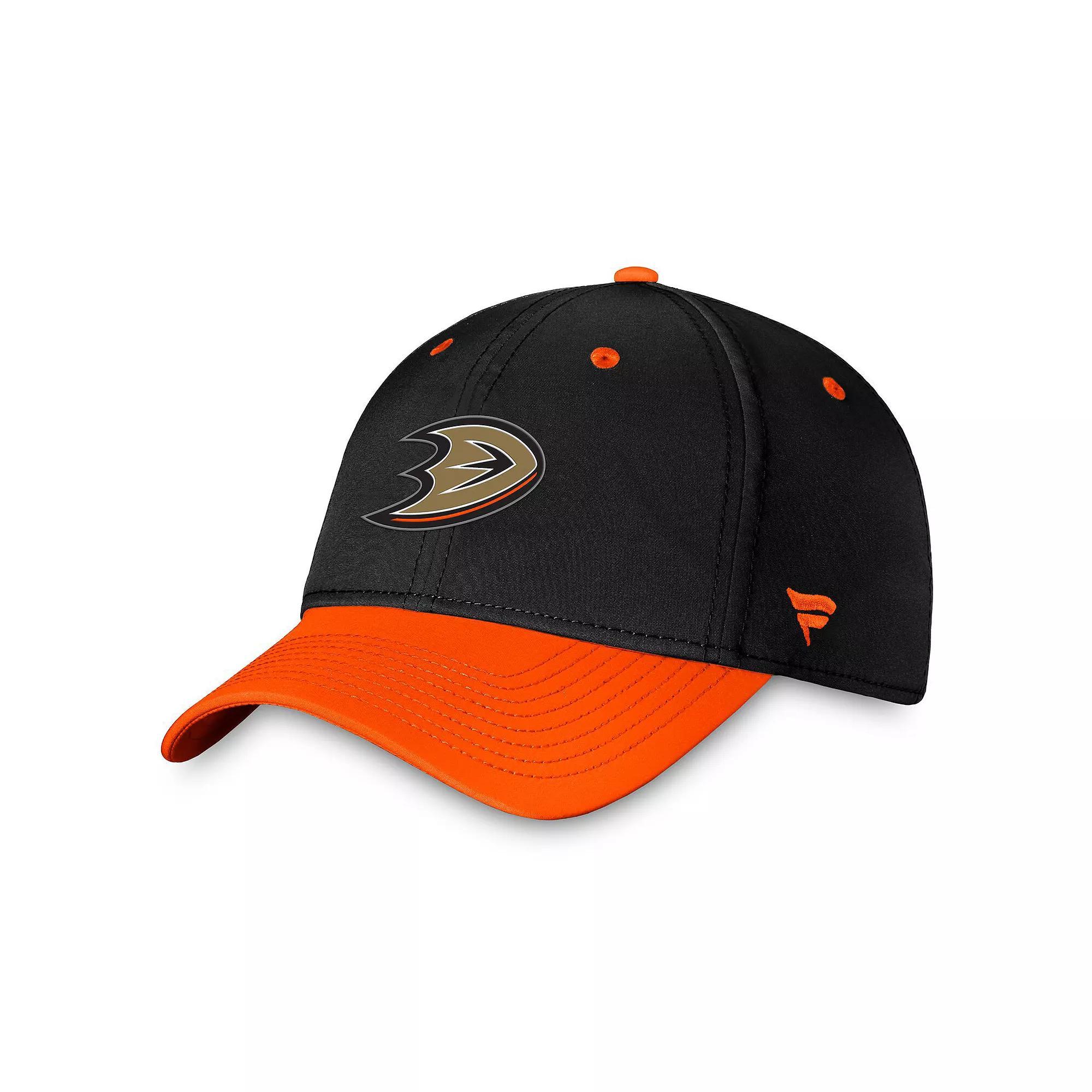 Men's Fanatics Branded  Black/Orange Anaheim Ducks Authentic Pro Rink Two-Tone Flex Hat, Size: Small/Medium, Dks Black Product Image
