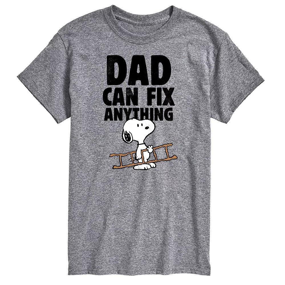 Men's Peanuts Dad Can Fix It Graphic Tee, Size: XXL, White Product Image