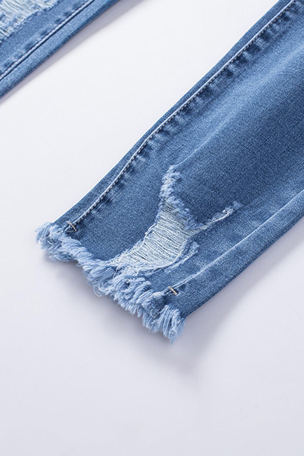 Ella High Waist Destructed Skinny Jeans Product Image