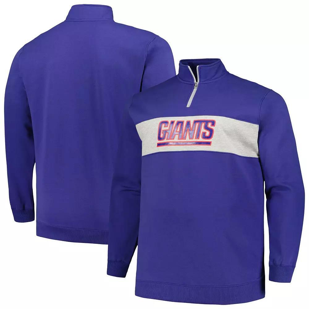 Men's Profile Royal New York Giants Big & Tall Fleece Quarter-Zip Jacket, Size: 3XB, Blue Product Image