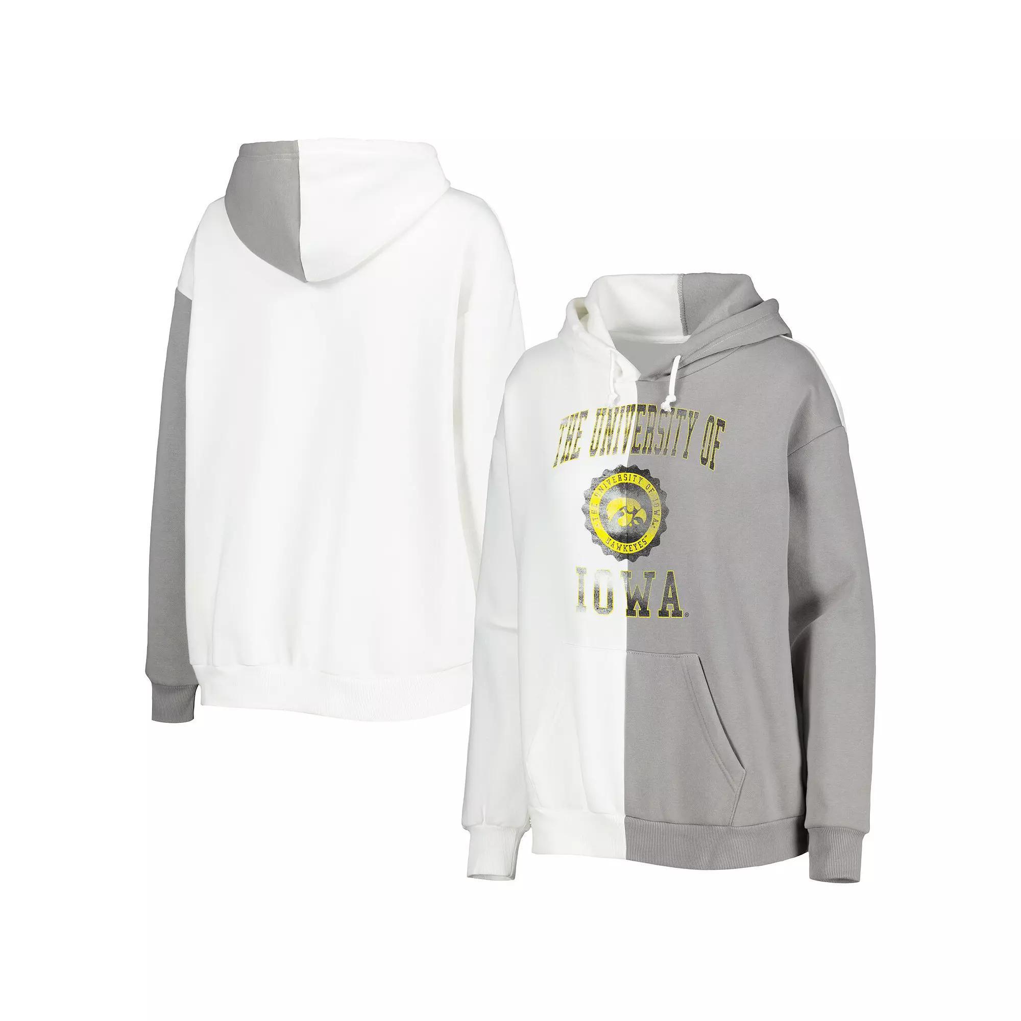 Women's Gameday Couture Gray/White Iowa Hawkeyes Split Pullover Hoodie, Size: Small Product Image