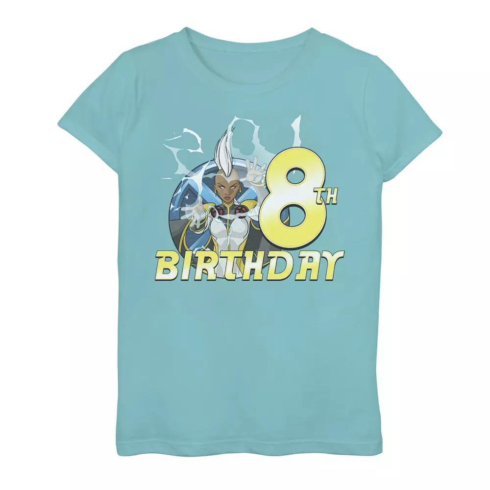 Girls 7-16 Marvel X-Men Storm 8th Birthday Portrait Graphic Tee, Girl's, Size: XL, Tahi Blue Product Image