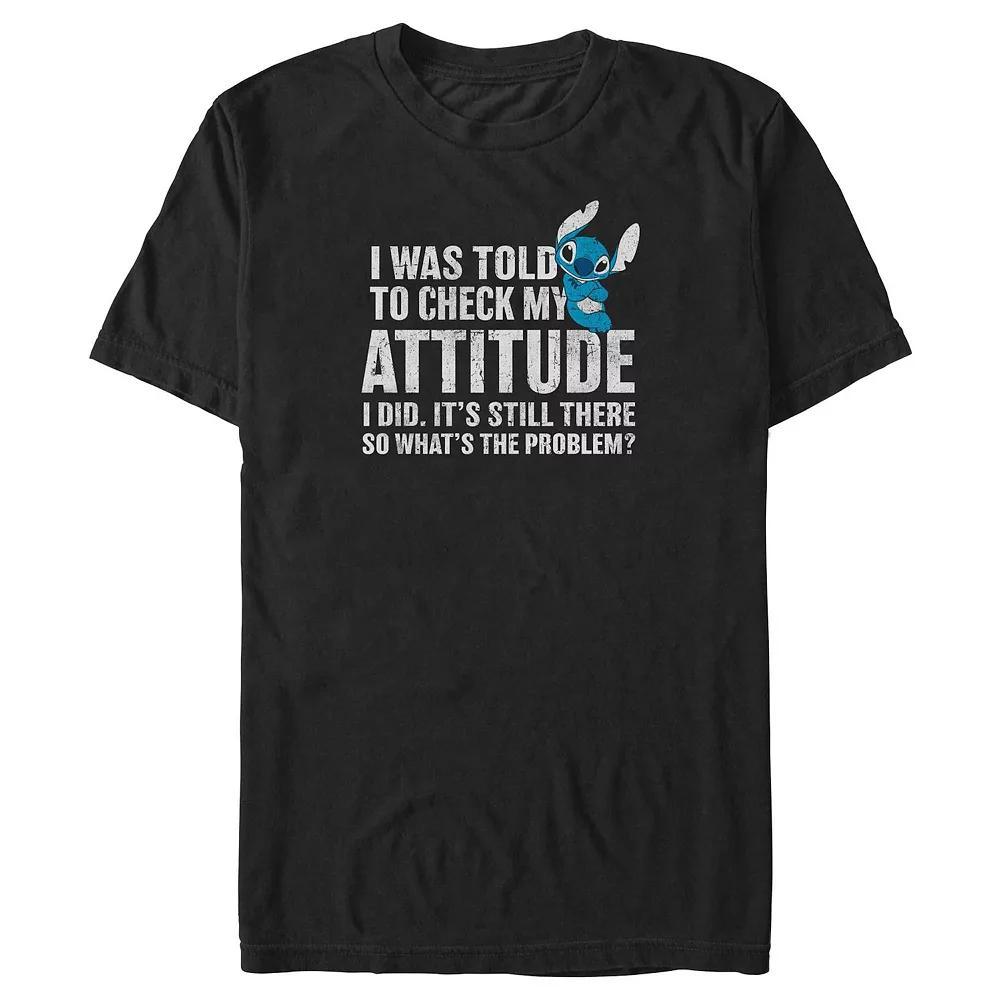 Disney's Lilo & Stitch Attitude Check Stitch Big & Tall Graphic Tee, Men's, Size: 4XL Tall, Black Product Image