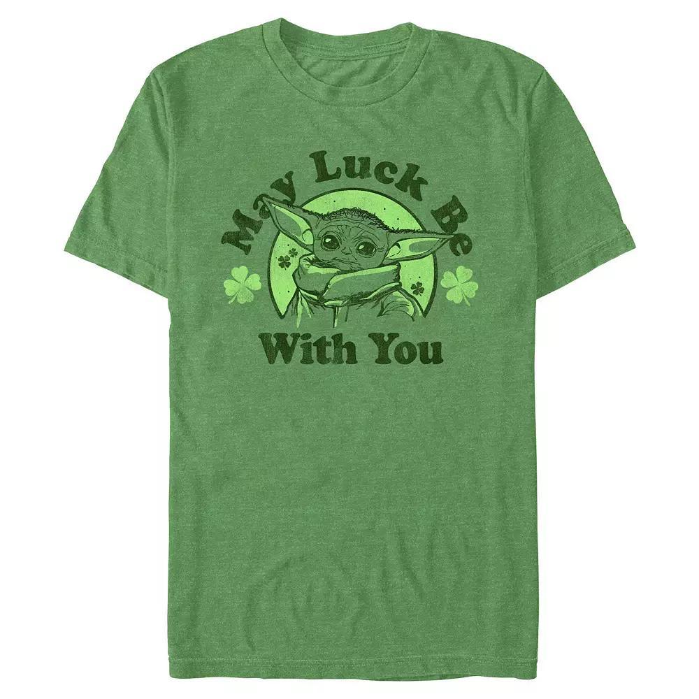Big & Tall Star Wars The Mandalorian May Luck Be With You Graphic Tee, Men's, Size: 4XL Tall, Kelly Grey Product Image