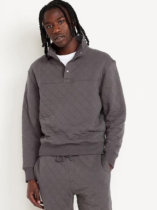 Quarter-Snap Quilted Fleece Sweatshirt Product Image