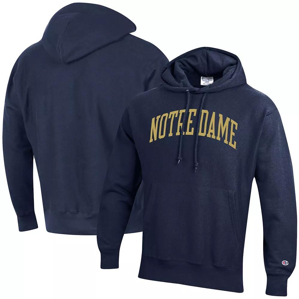 Men's Champion Navy Notre Dame Fighting Irish Team Arch Reverse Weave Pullover Hoodie, Size: Large, Blue Product Image