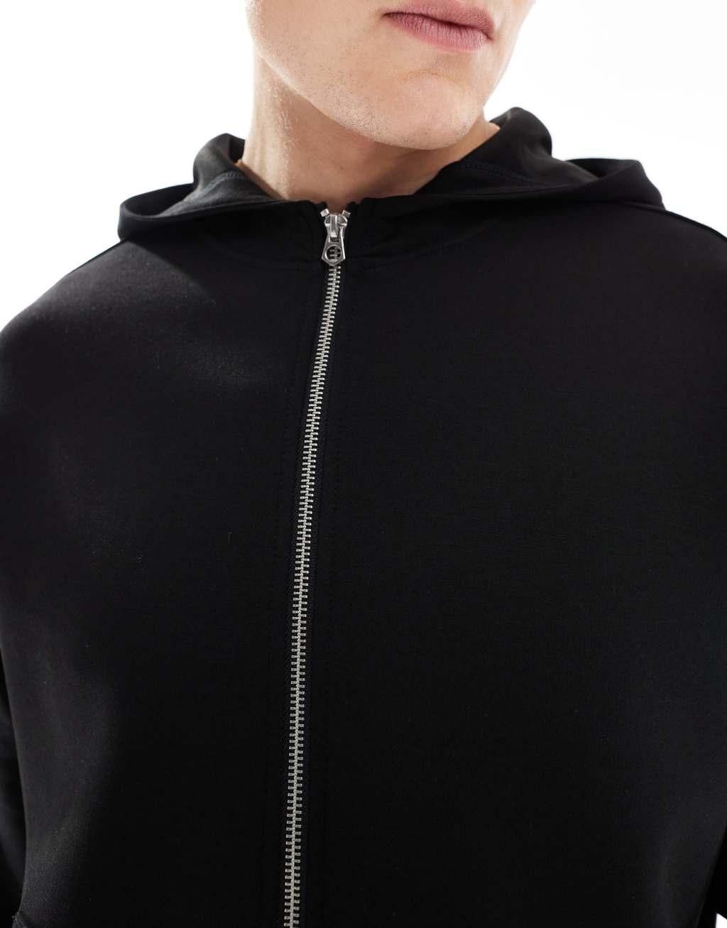 ASOS 4505 quick dry performance jersey training hoodie in black Product Image