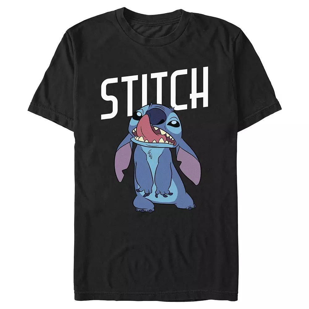 Disney's Lilo & Stitch Silly Face Stitch Men's Graphic Tee, Size: Large, Black Product Image