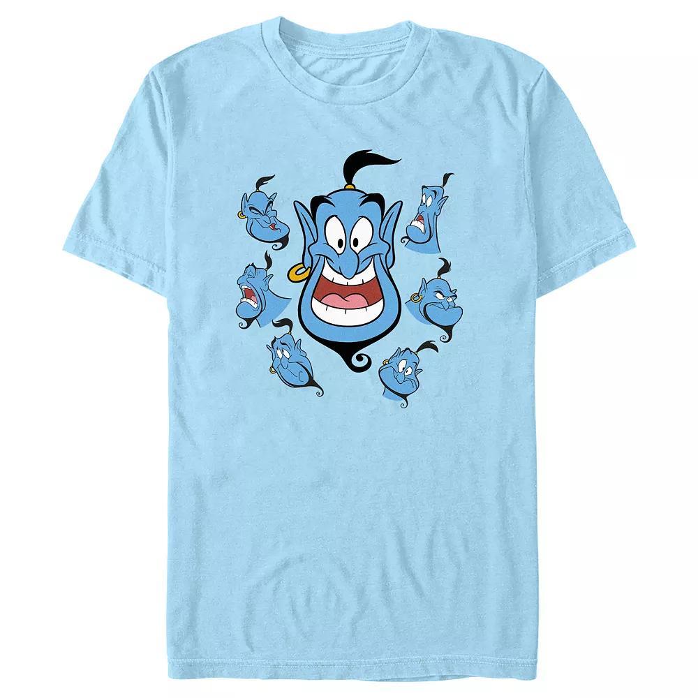 Disney's Aladdin Genie Funny Faces Men's Graphic Tee, Size: Large, Light Blue Product Image
