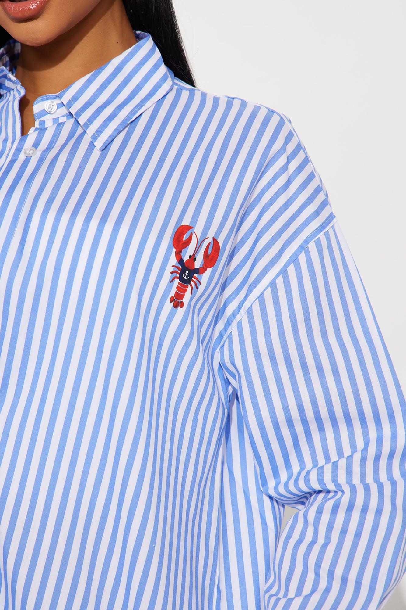Salty Lobster Striped Shirt - Blue/combo Product Image