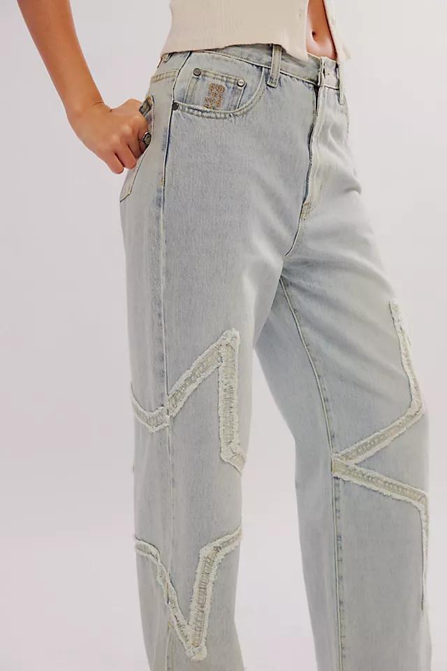 OneTeaspoon Star Straight-Leg Mid-Rise Jeans Product Image
