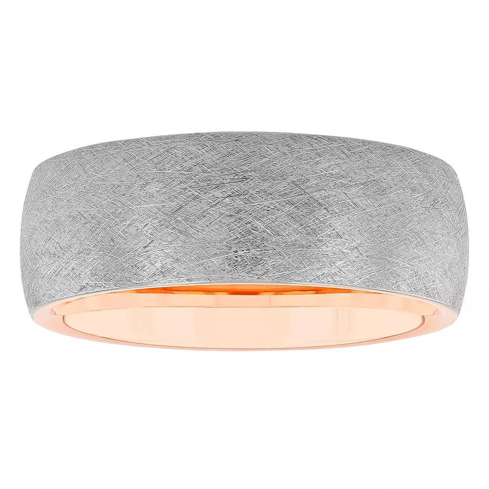 Men's Jewelry Nation Tantalum Frozen Rose Tone Fashion Wedding Band, Size: 12, Two Tone Product Image