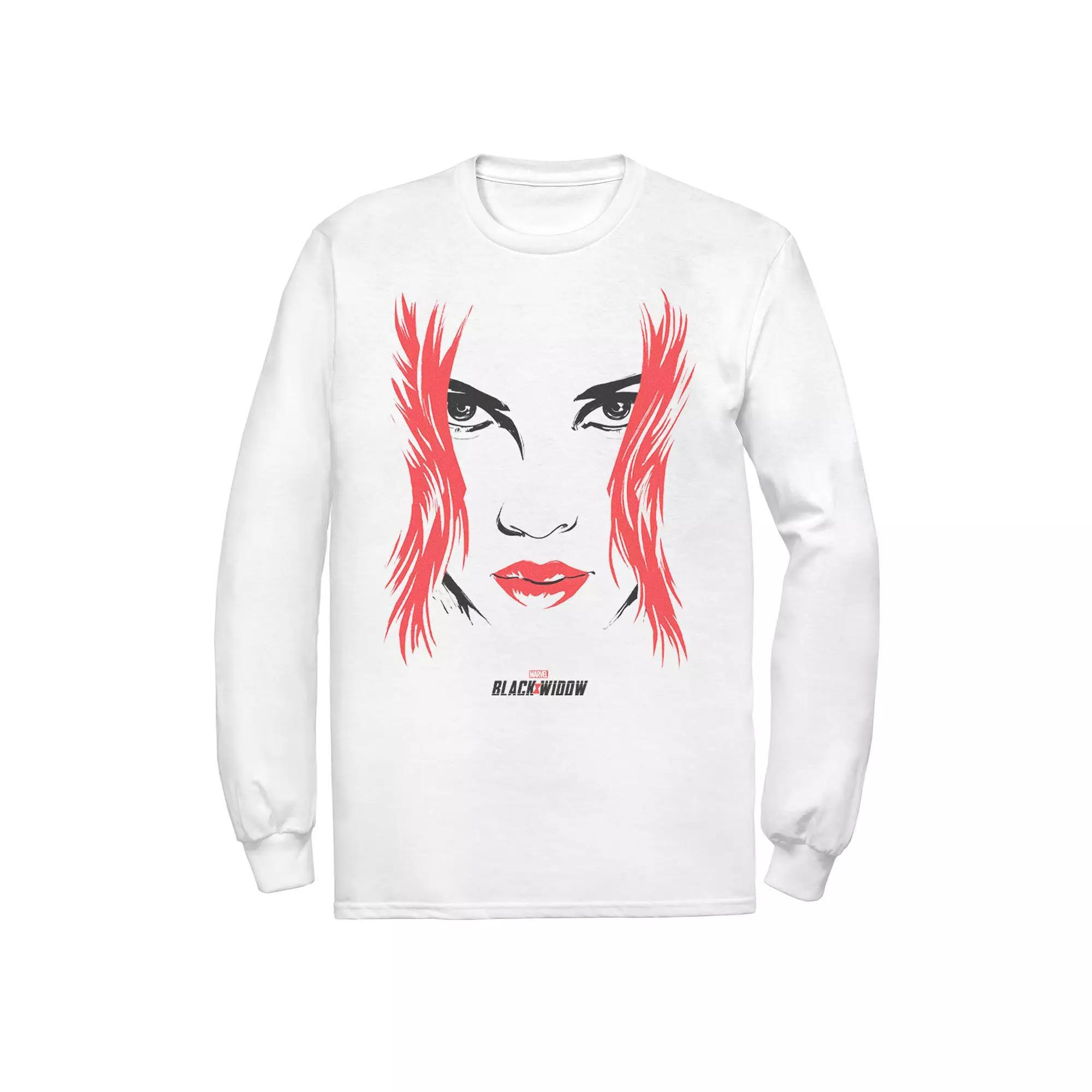 Men's Marvel Black Widow Big Face Tee, Size: Medium, White Product Image