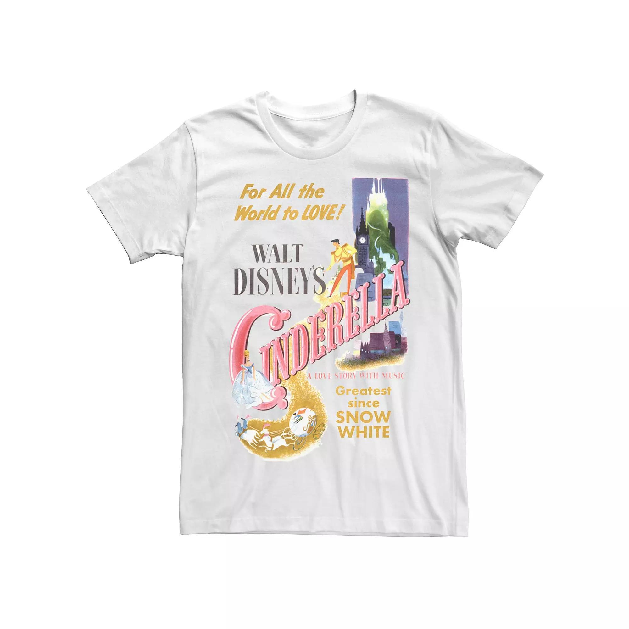 Disney's Cinderella Vintage Poster Men's Graphic Tee, Size: Large, White Product Image