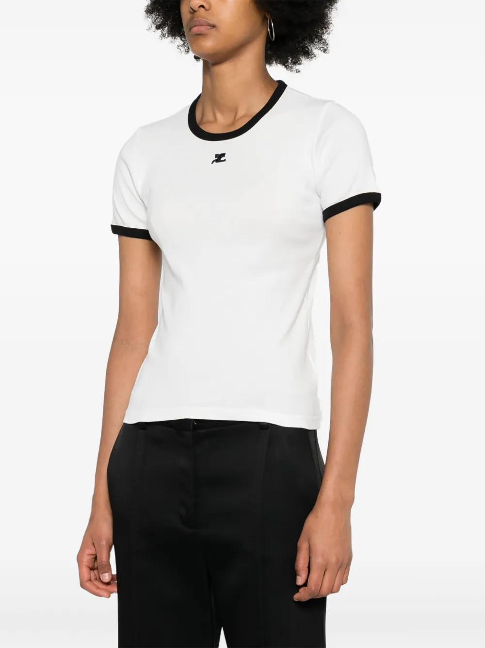 logo-patch contrasting-trim T-shirt Product Image