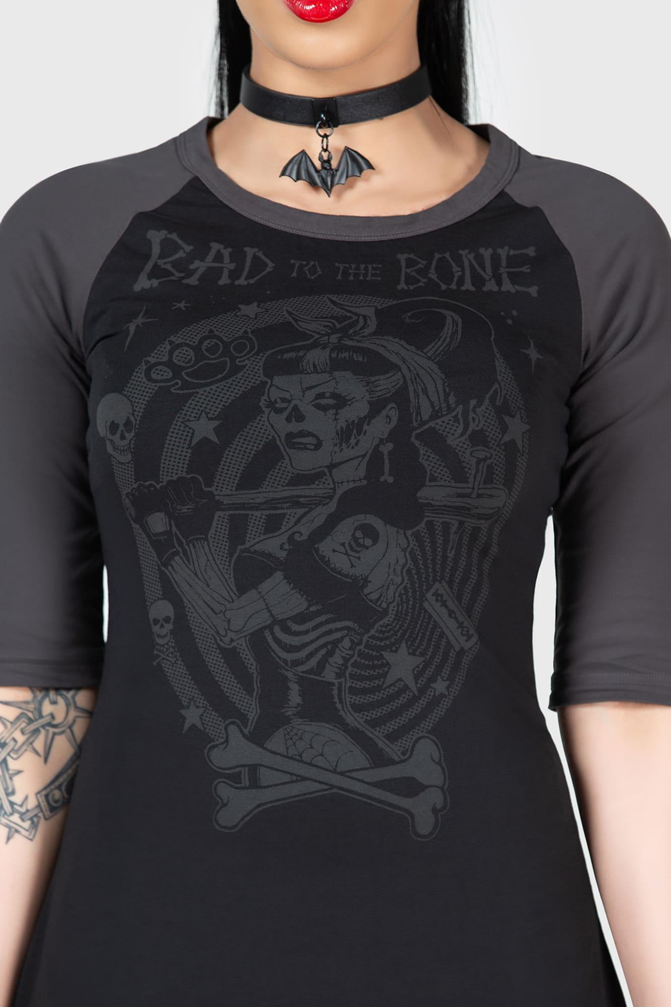 Bad 2 The Bone Raglan Dress - Resurrect Female Product Image