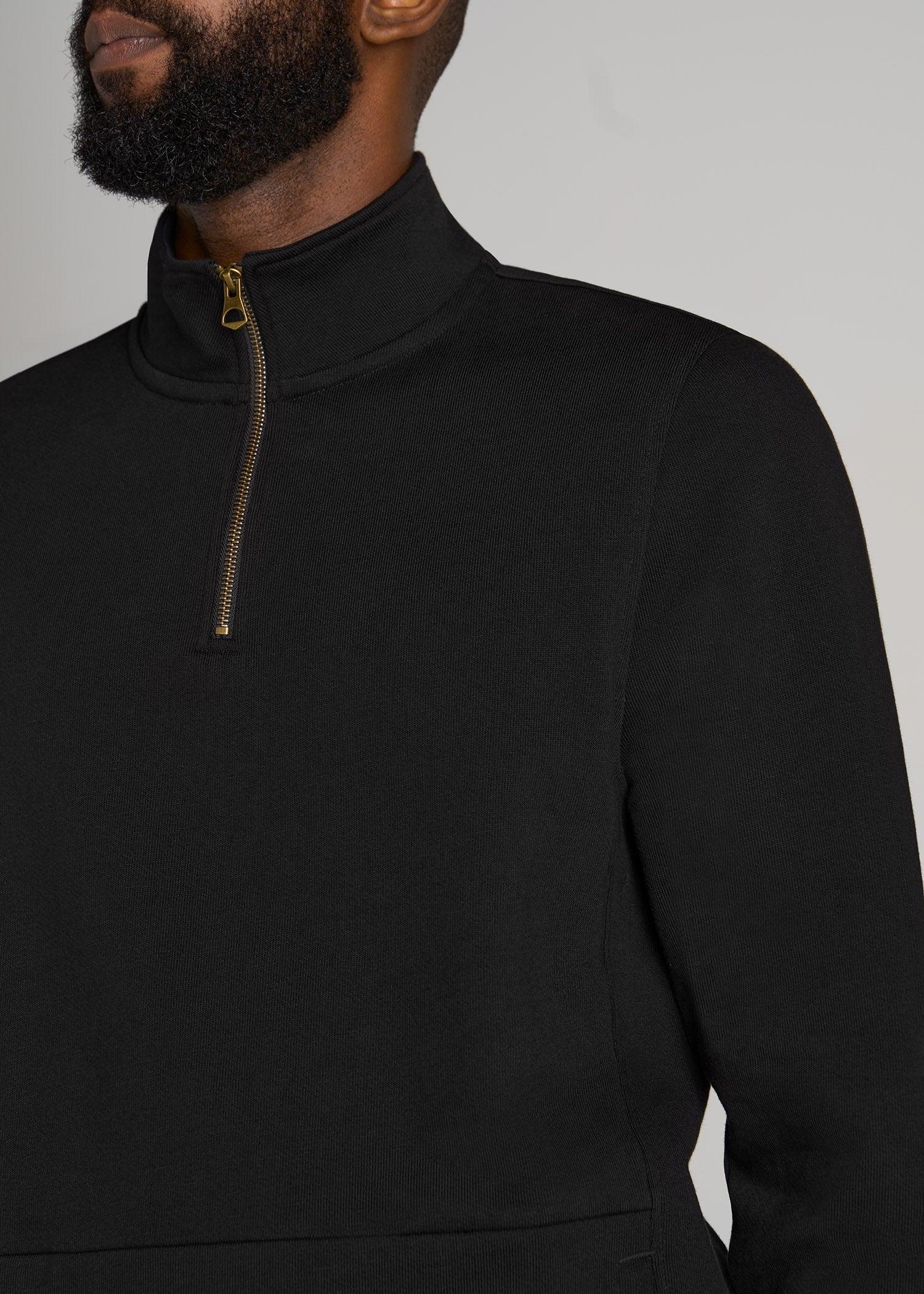 LJ&S Heavyweight Quarter-Zip Men's Tall Pullover in Vintage Black Product Image