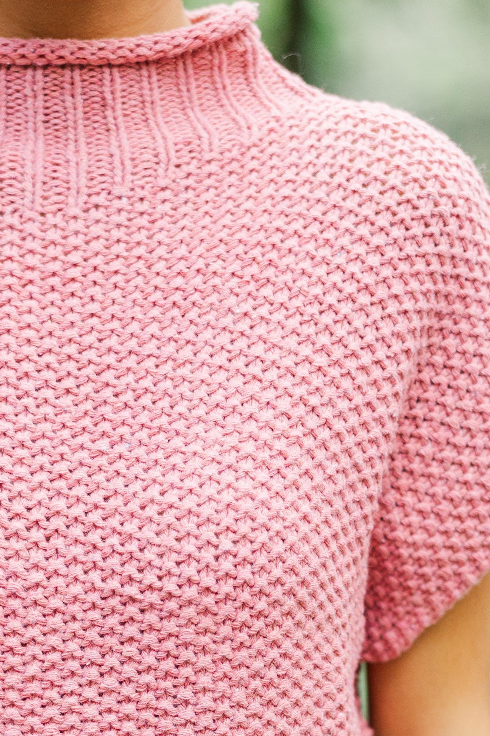 Return To You Marsala Short Sleeve Sweater Female Product Image
