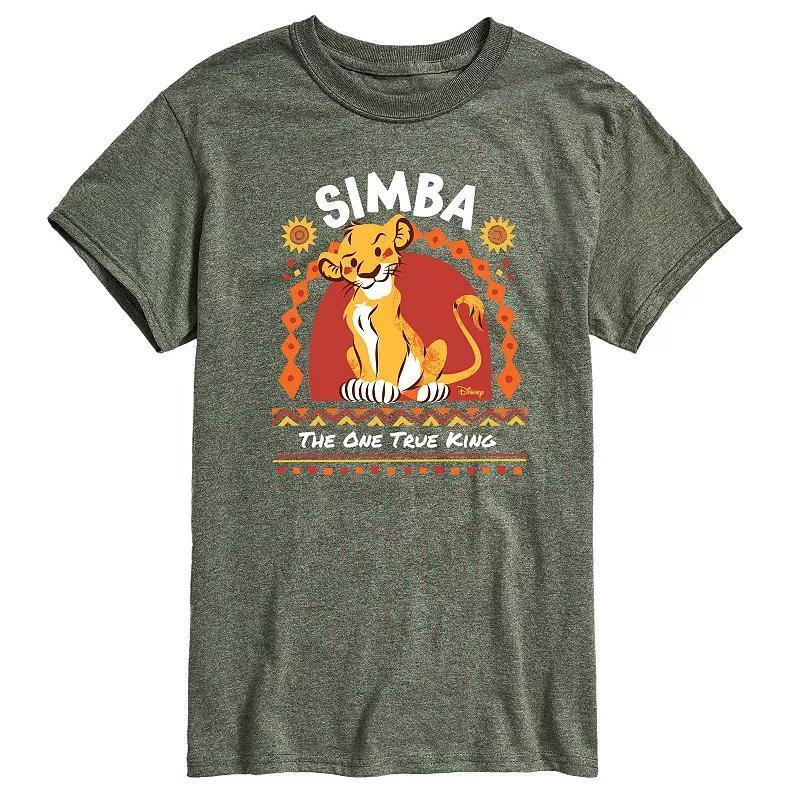Disneys The Lion King Simba Mens One True King Graphic Tee Blue Product Image