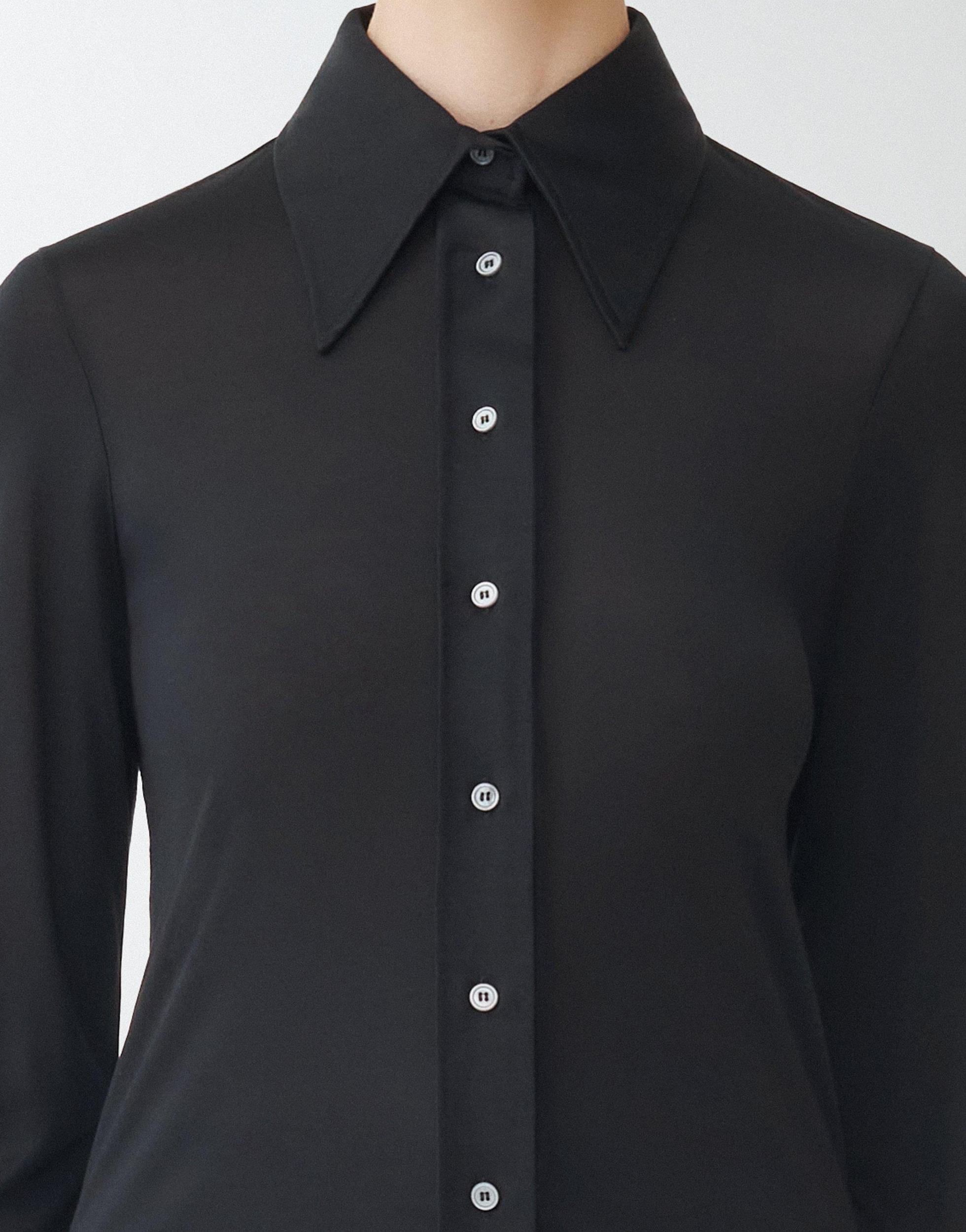 FABIANA FILIPPI Silk Jersey Shirt In Black Product Image