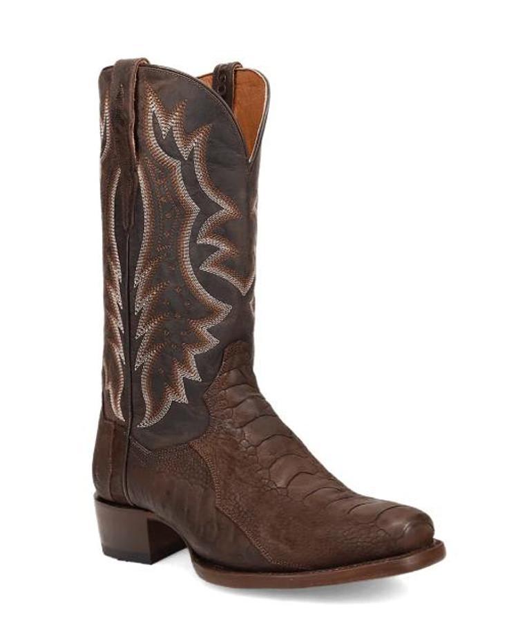 SALE Dan Post® Men's Anders Brown Ostrich Leg Cutter Toe Boots Product Image