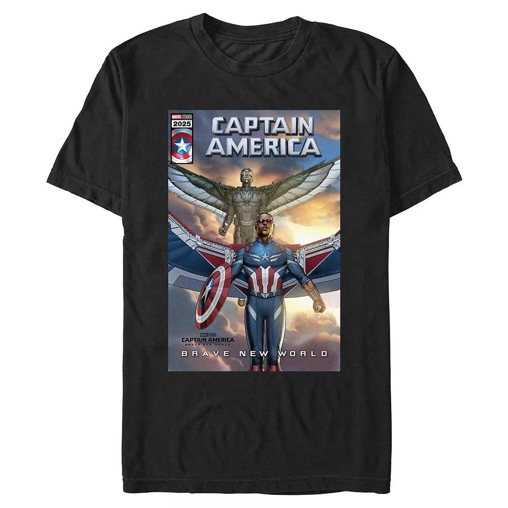 Big & Tall Marvel Captain America Brave New World Captain And Falcon Graphic Tee, Men's, Size: Medium Tall, Black Product Image