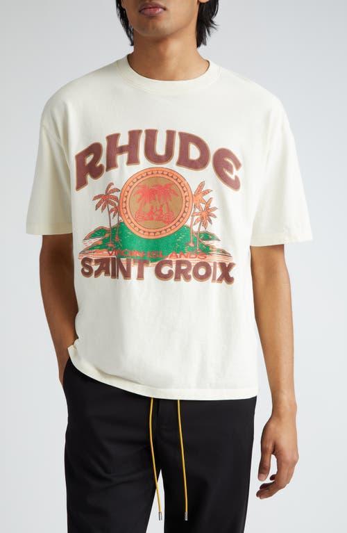 Rhude Saint Croix Tee in Cream Product Image