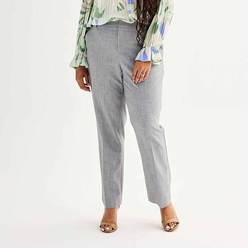 Plus Size Nine West Barely Bootcut Pants, Women's, Size: 30W Short, Gray Grey Product Image
