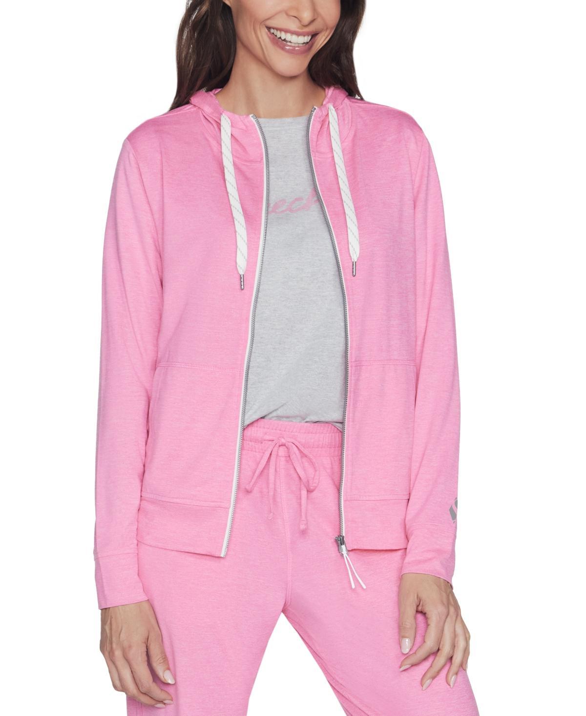 Skechers Womens Active Go Dri Swift Full-Zip Hoodie - Pink Cosmos Product Image