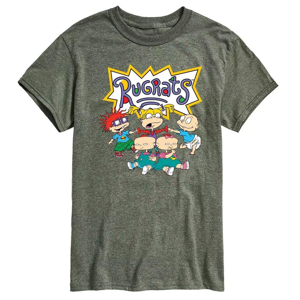 Mens Rugrats Group Shot Graphic Tee Grey Green Product Image