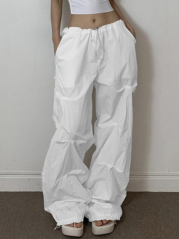 Pleated Drawstring Bound Feet Loose Cargo Pants Product Image
