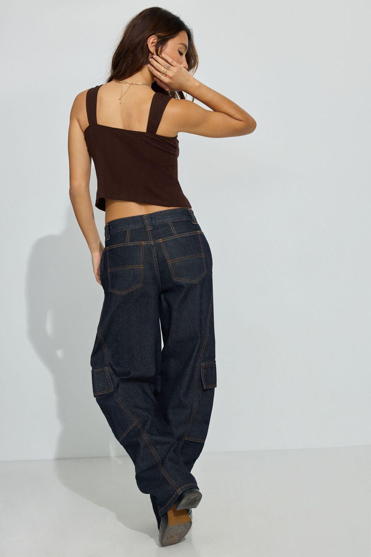 Low Rise Baggy Cargo Jeans Product Image