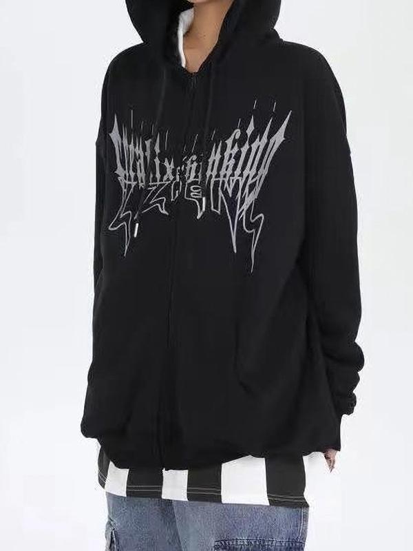 Men's Devil Styling Wing Print Fleece Oversized Hoodie Product Image
