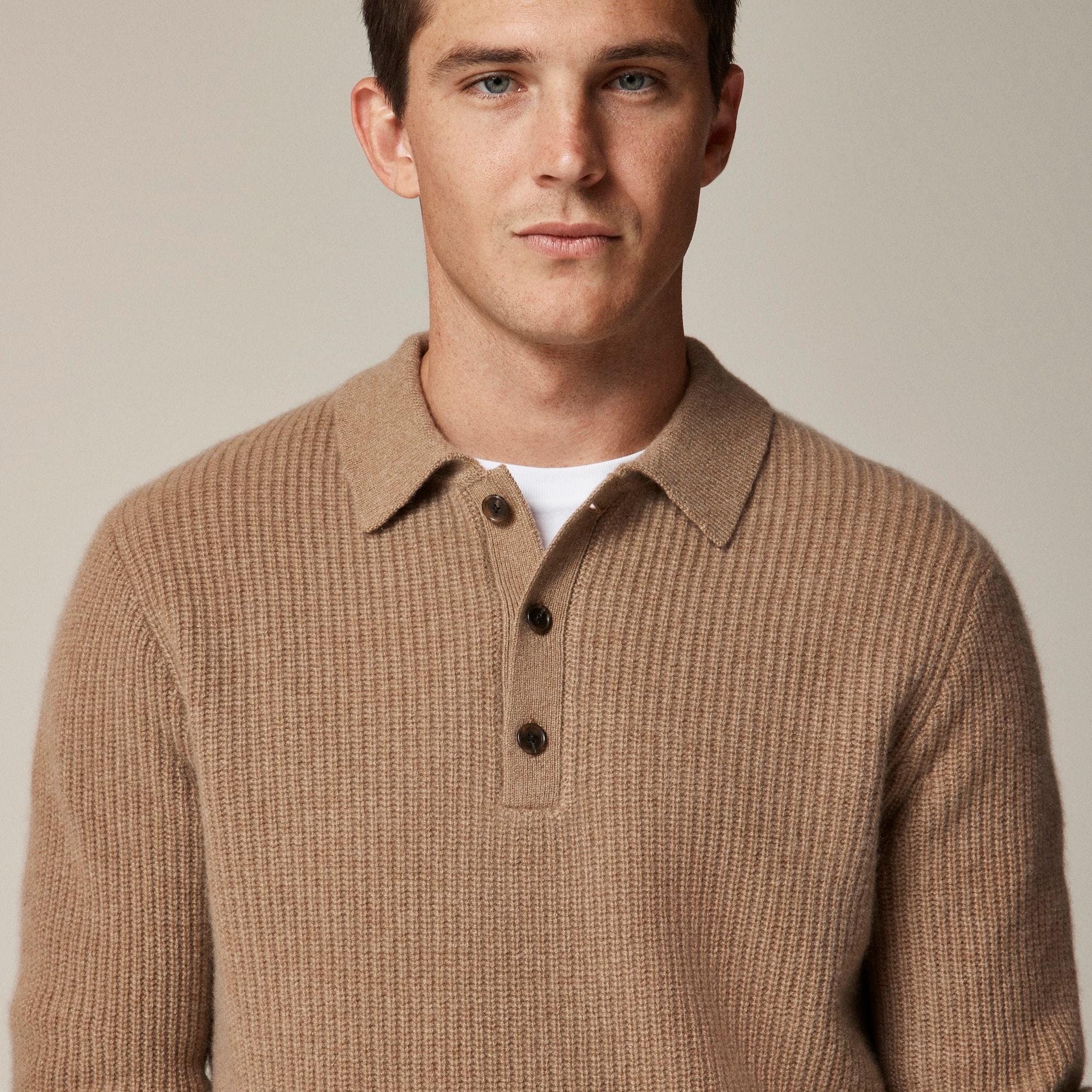 Midweight cashmere ribbed sweater-polo Product Image