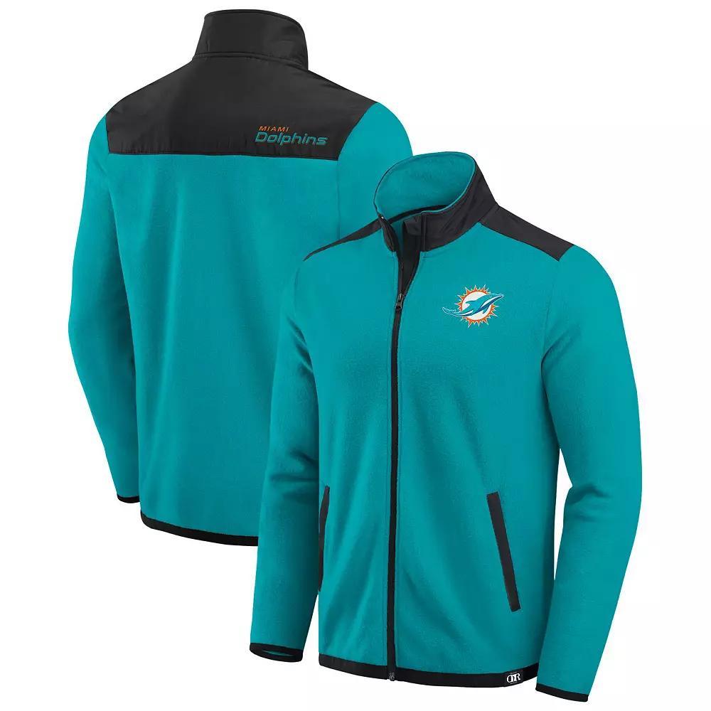 Men's Darius Rucker Collection by Fanatics Aqua Miami Dolphins Color Block Polar Fleece Full-Zip Jacket, Size: Medium, Turquoise A Product Image