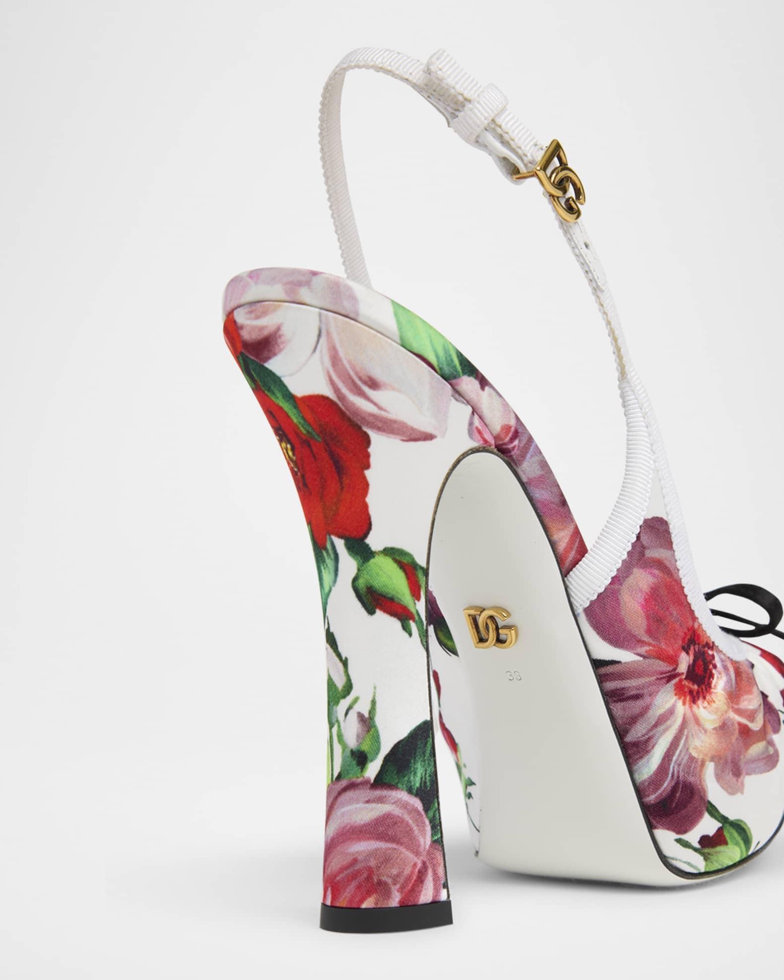Slingback Floral Ballerina Stiletto Pumps Product Image