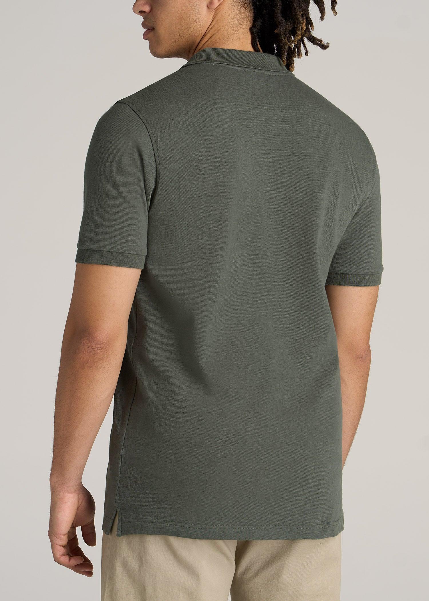 Men's Tall Classic Polo with Embroidered Logo in Cherry Brown Product Image