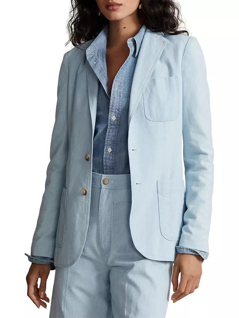 Chambray Cotton Blazer Product Image