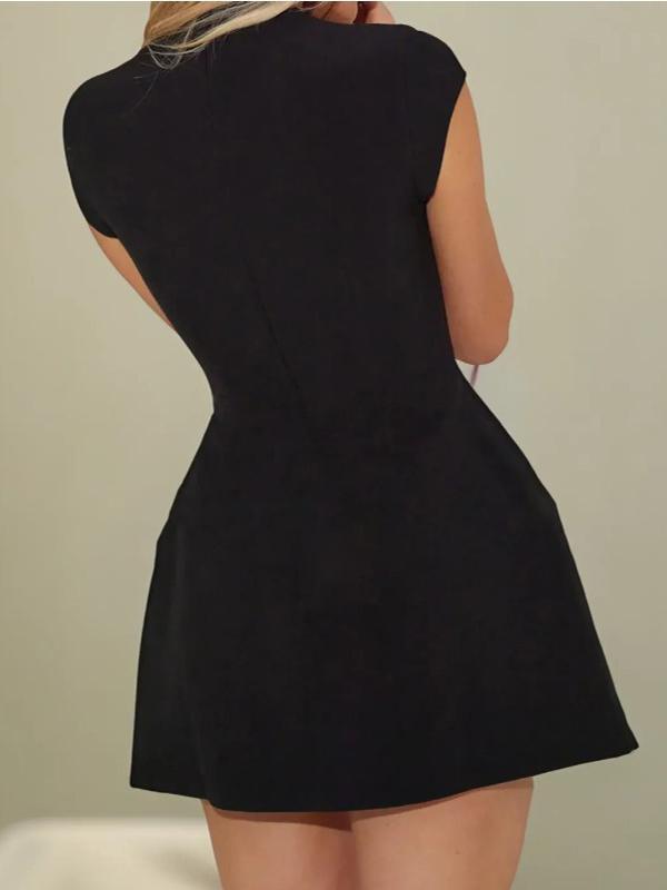 Solid Flap Detail Mini Dress Product Image