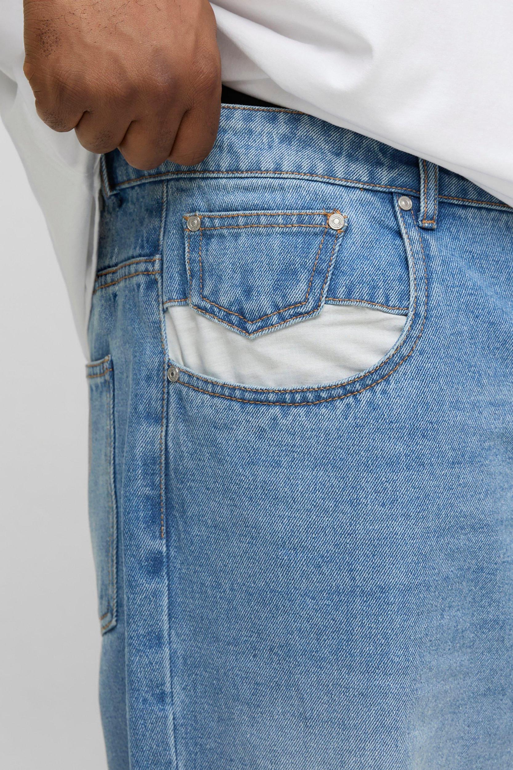 Plus Drop Pocket Detail Relaxed Fit Jeans | boohooMAN USA Product Image
