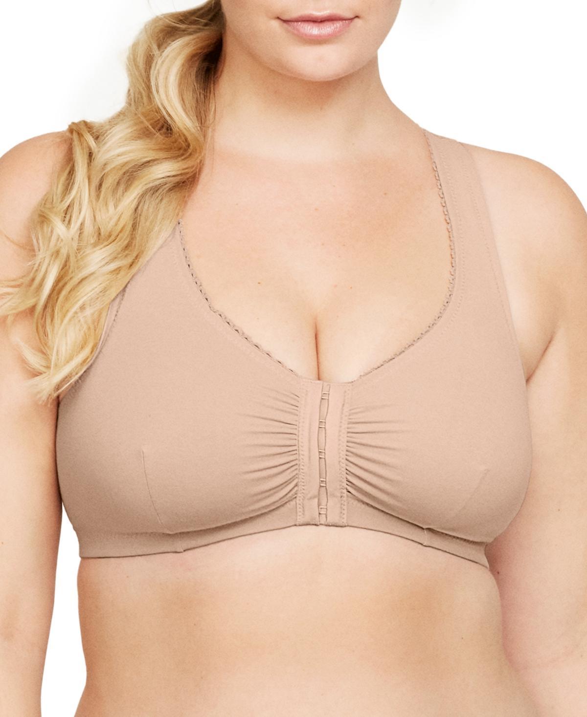 Plus Size Glamorise Full-Figure Complete Comfort Wire-free Cotton T-Back Bra 1908, Women's, Size: 40 Dd/Ddd, Cafe Product Image