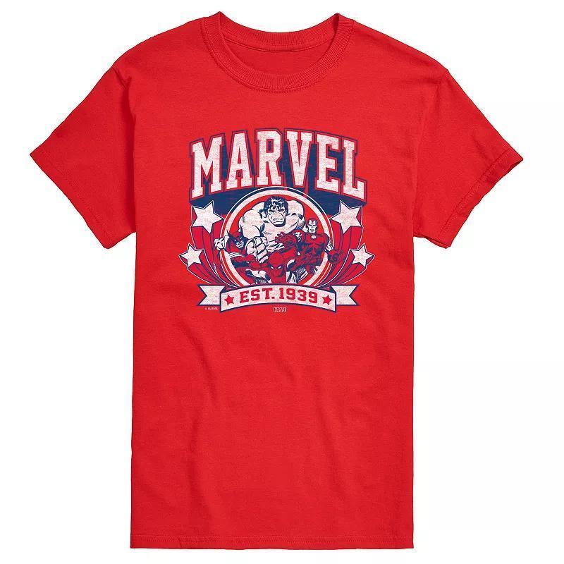 Big & Tall Marvel Collegiate Americana Graphic Tee, Mens Product Image